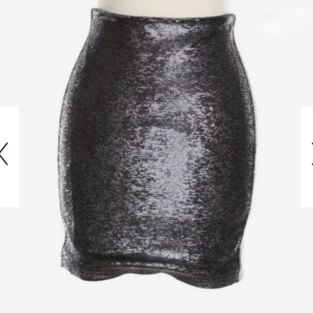 Iro Colinne Metallic Sequined Stretch-Jersey skirt size 1